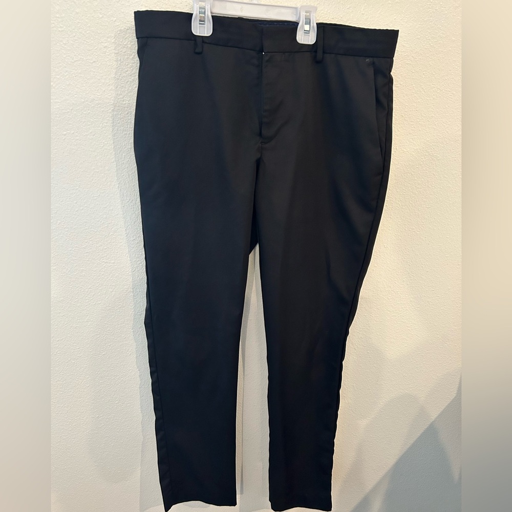 Mens black slacks “very slim”